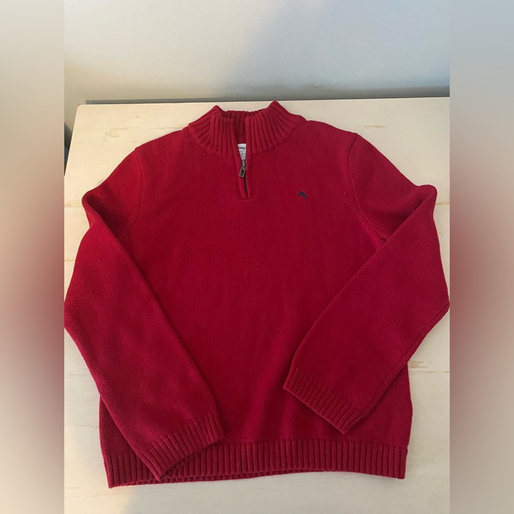 Tommy Bahama Boys Red Quarter Zip Sweater